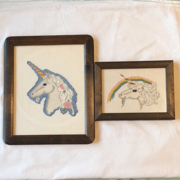 Vtg 80’s Unicorn cross stitch - Picture 2 of 12